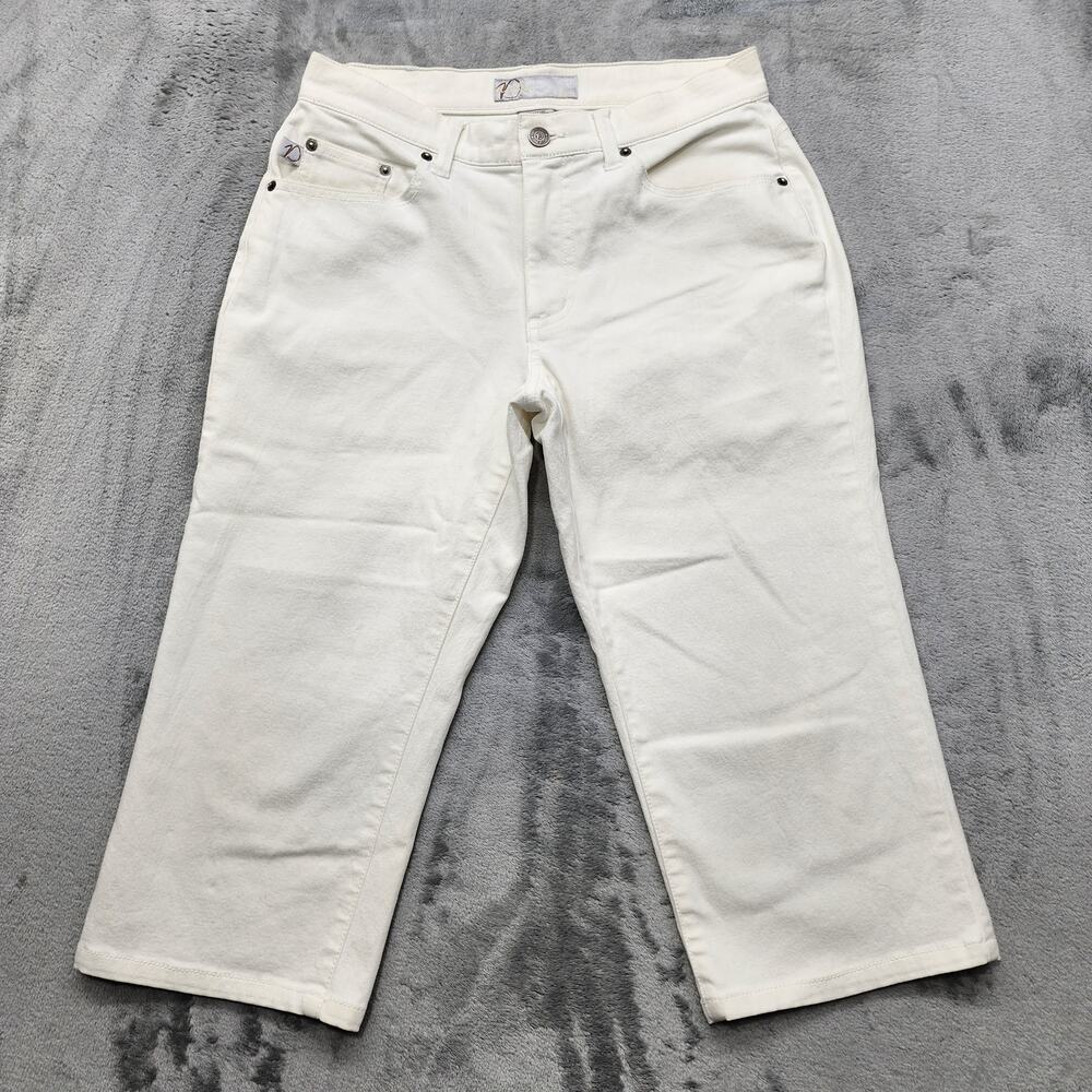 Vintage Y2K Duplex by Tyte Jeans Womens 6‎ White Mid Rise Capri Stretch Denim